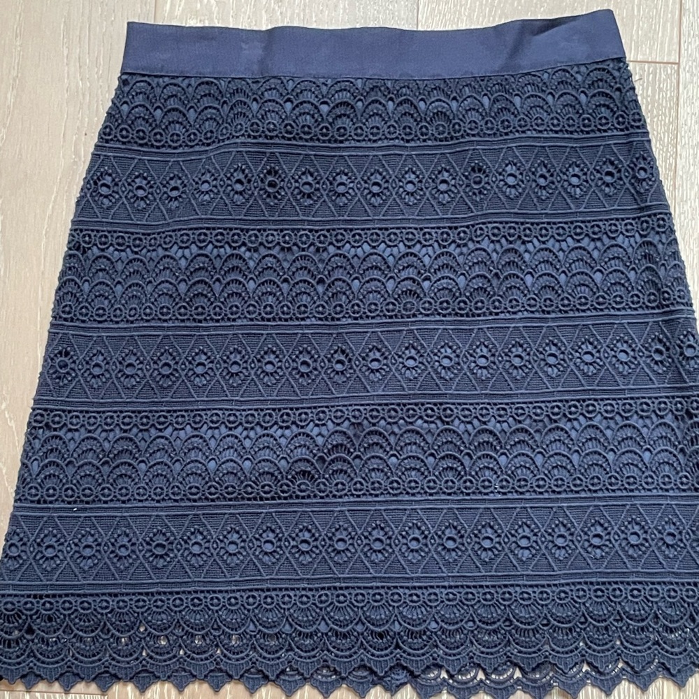 Loft Navy eyelet skirt